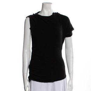 Lanvin Black Asymmetrical Shirt Size M FR 38